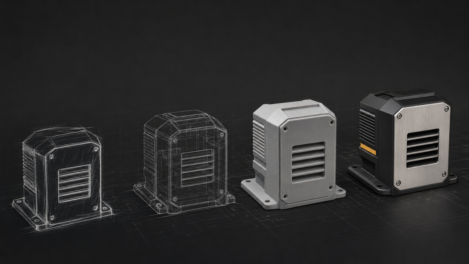 Evolução visual de um conceito até um produto físico final